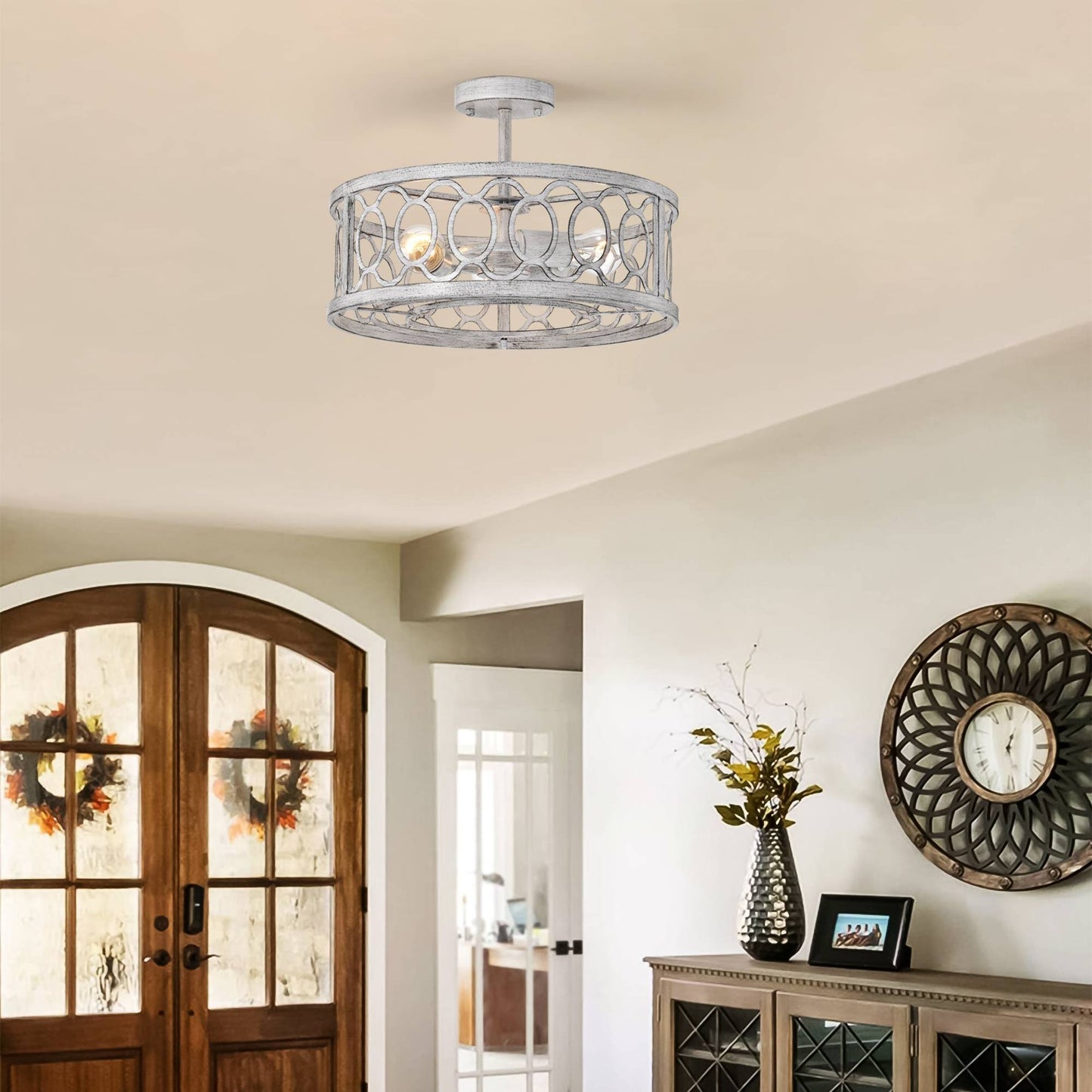 Farmhouse Flush Mount Chandelier for Kitchen