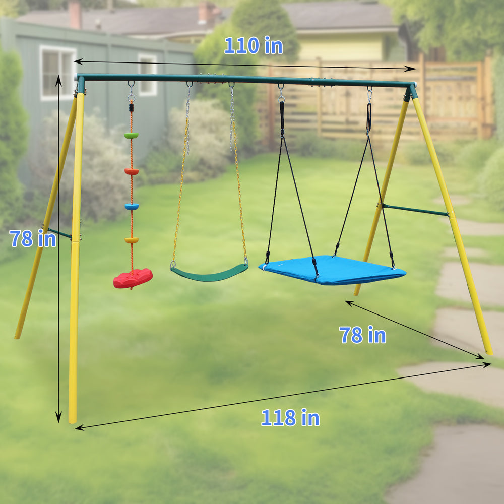 Backyard Adventure Swing Set with Safety Belt