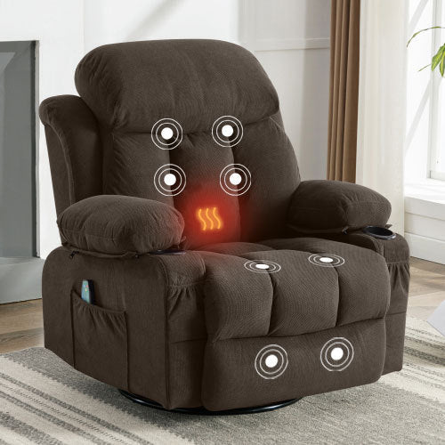 Cozy Reclining Massage Sofa with USB & Cup Holders