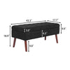 Chic Black Linen Storage Bench