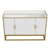 Sleek White Kitchen Buffet with Chic Metal Legs