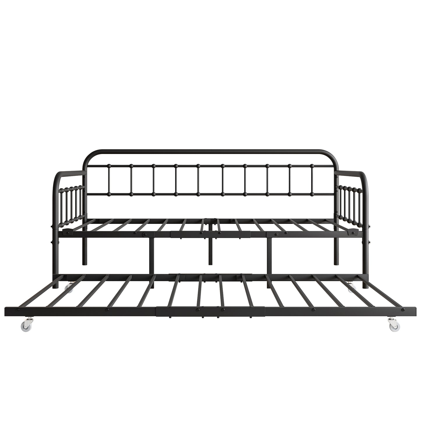 Stylish Twin Metal Daybed with Trundle - No Box Spring Needed!