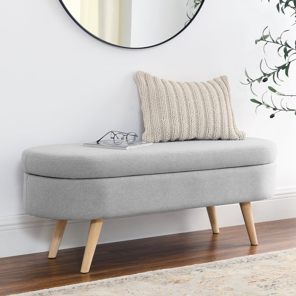 Cozy Grey Storage Bench