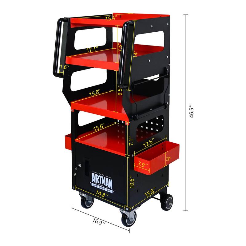 Smart Diagnostic Trolley - Black & Red
