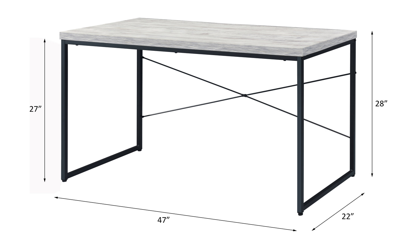 Chic Jurgen Desk in Antique White & Black