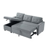 CozyConvertible Sectional Sofa with Storage in Light Grey