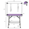 Purple Pet Grooming Table - Adjustable & Foldable with Steel Frame