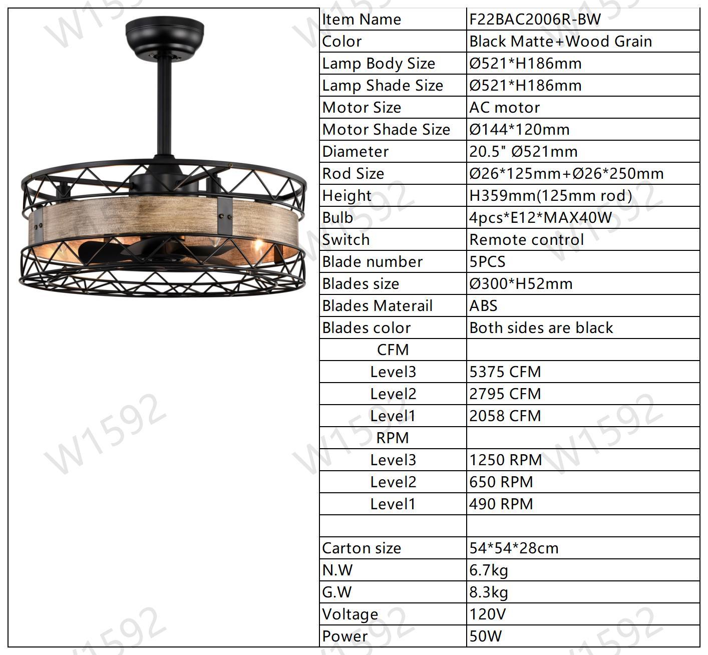 Rustic Caged Ceiling Fan with Remote - Perfect for Your Farmhouse!