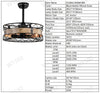 Rustic Caged Ceiling Fan with Remote - Perfect for Your Farmhouse!