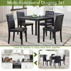 Chic Black Wooden Dining Set with Plush Chairs