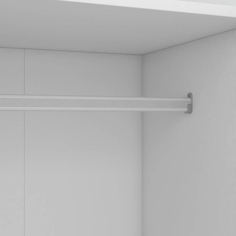 Chic White 3-Door Wardrobe with Shelves