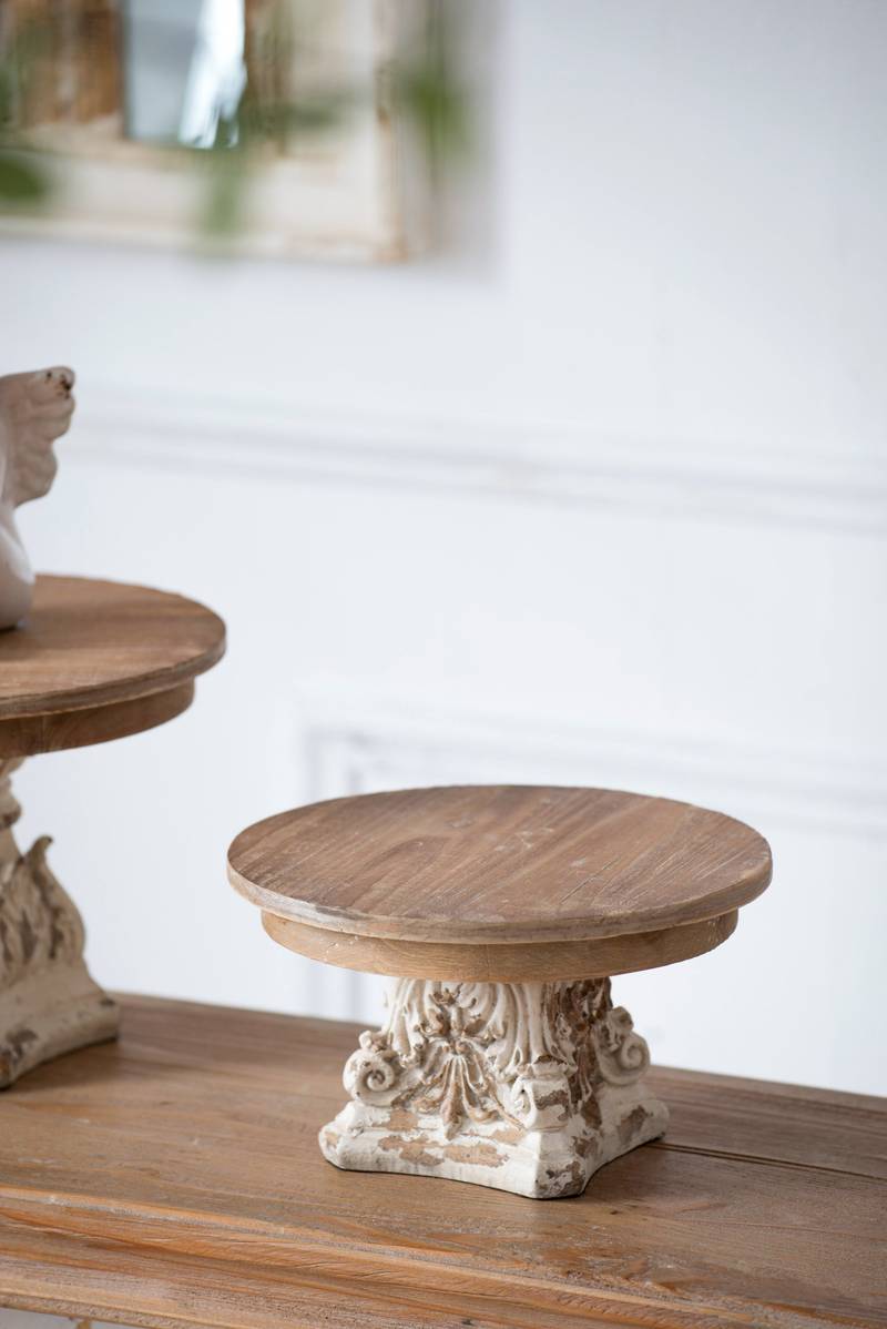 Charming Wooden Cake Stand with Sturdy Base