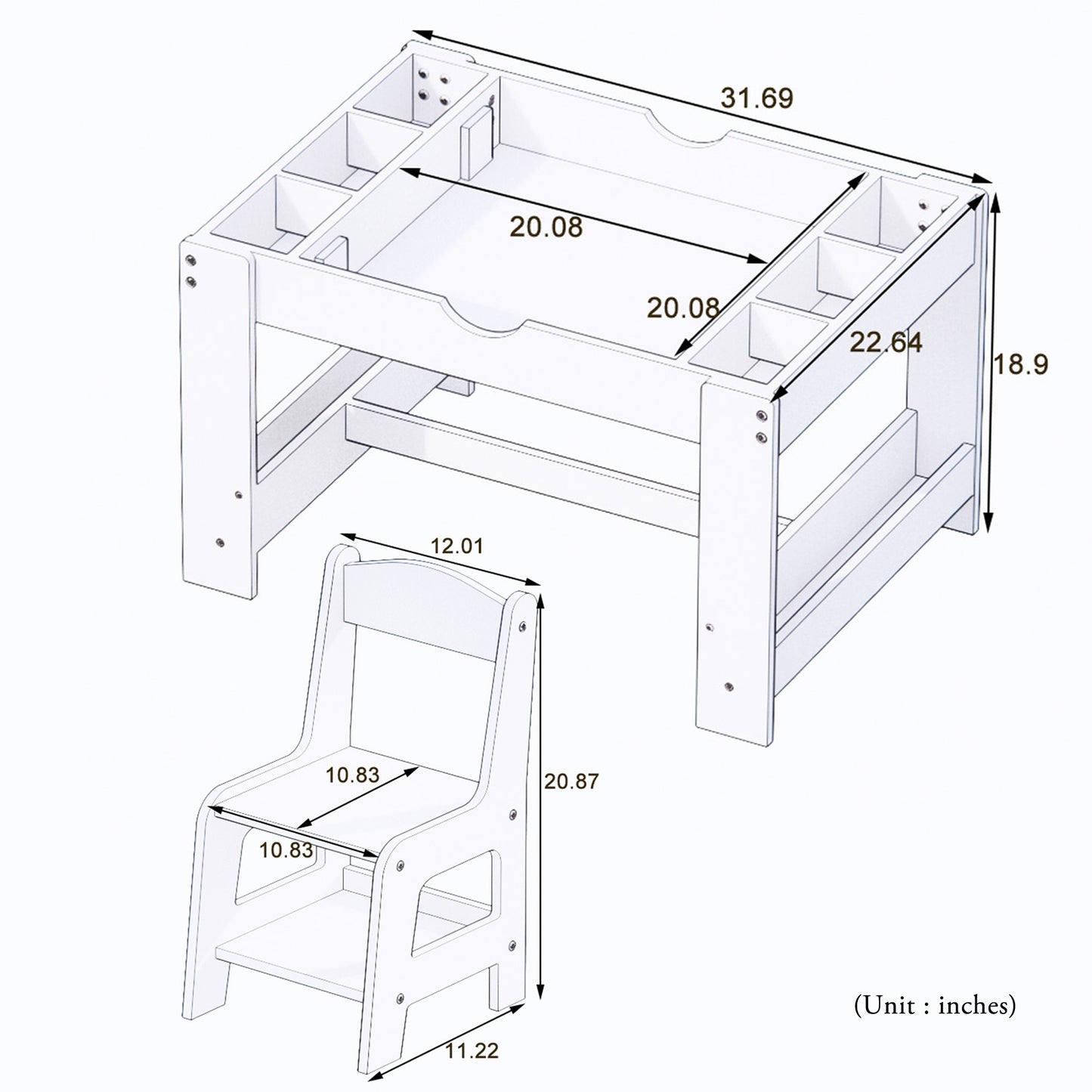 Playful Activity Table Set with Storage for Kids