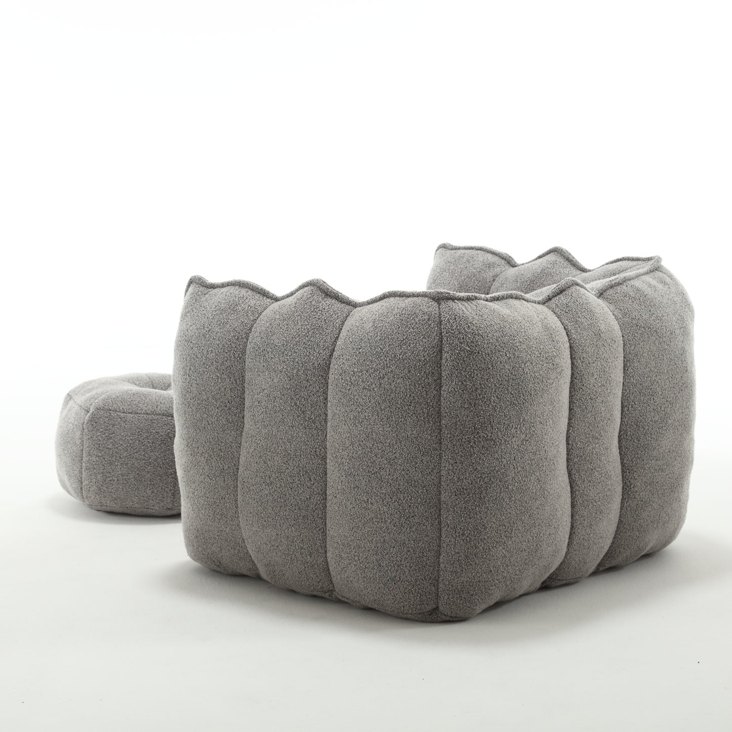 Cozy Square Bean Bag Lounge Chair with Footstool