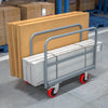 Sturdy Steel Flatbed Cart with Swivel Casters and Handrails