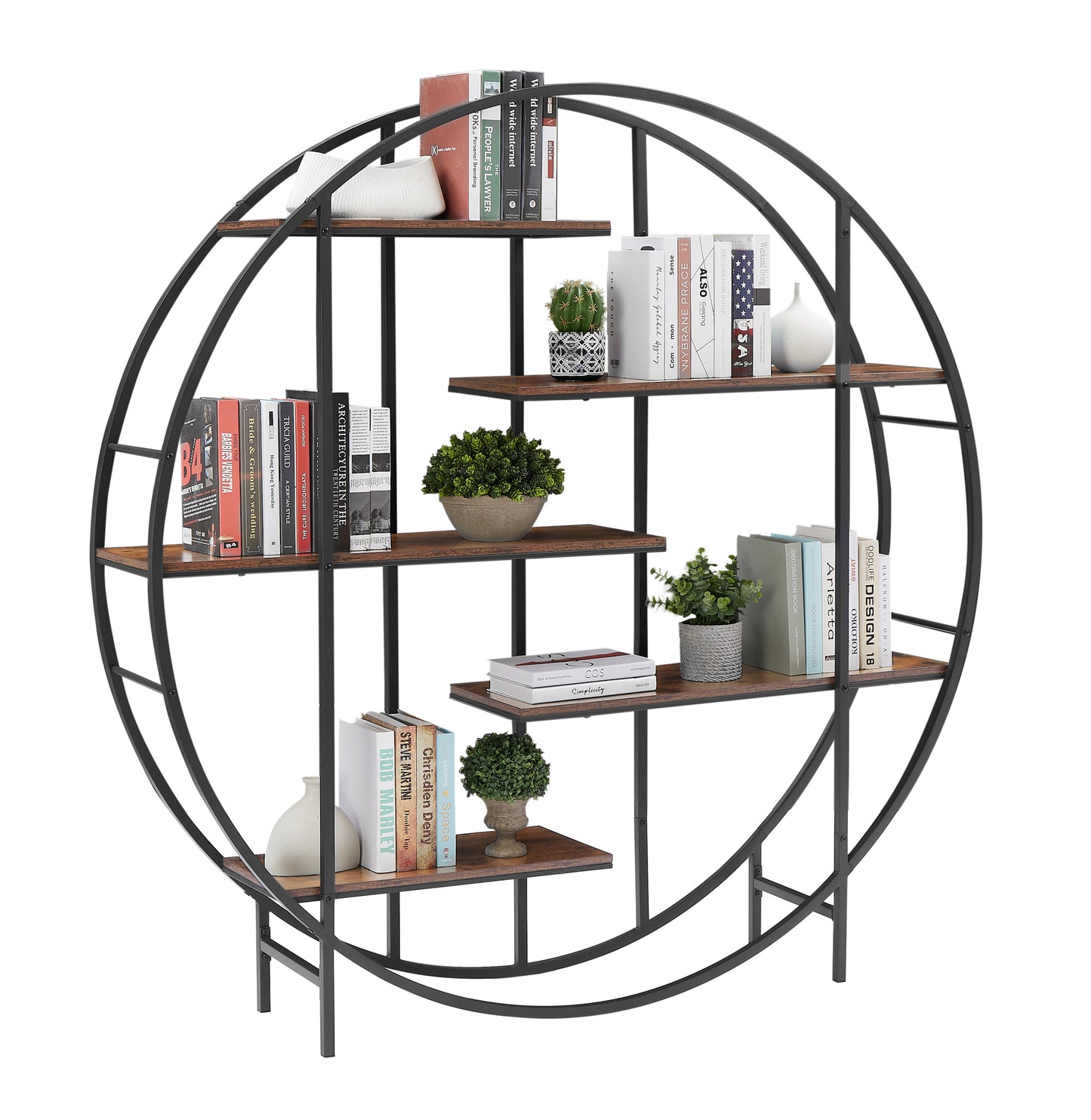 Rustic 5-Tier Plant & Book Stand