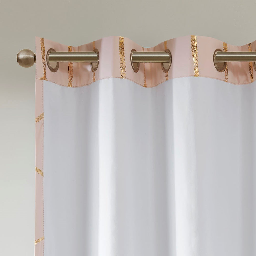 Sleek Blackout Metallic Curtain Panel