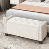 Chic Velvet Storage Bench with Rivets