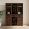 Walnut Wine Bar with Hutch & Stylish Storage