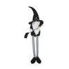 Whimsical Black Gnome with Broomstick - Perfect for Halloween Decor!