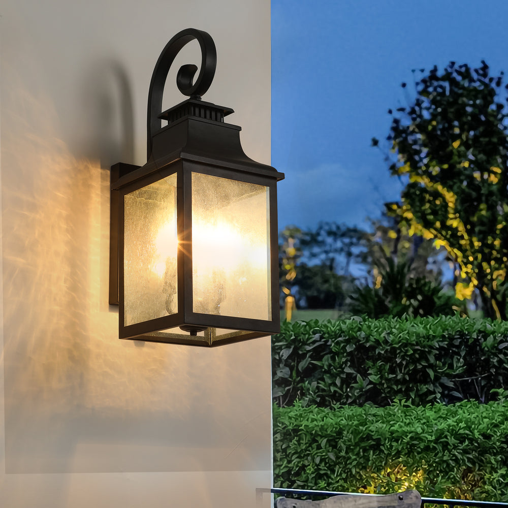 Bright Outdoor Wall Lights with Glass Design