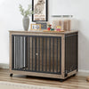 Chic Pet Crate & Side Table with Wheels & Bowls