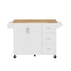 Versatile Rolling Kitchen Island with Drop Leaf и Storage Solutions