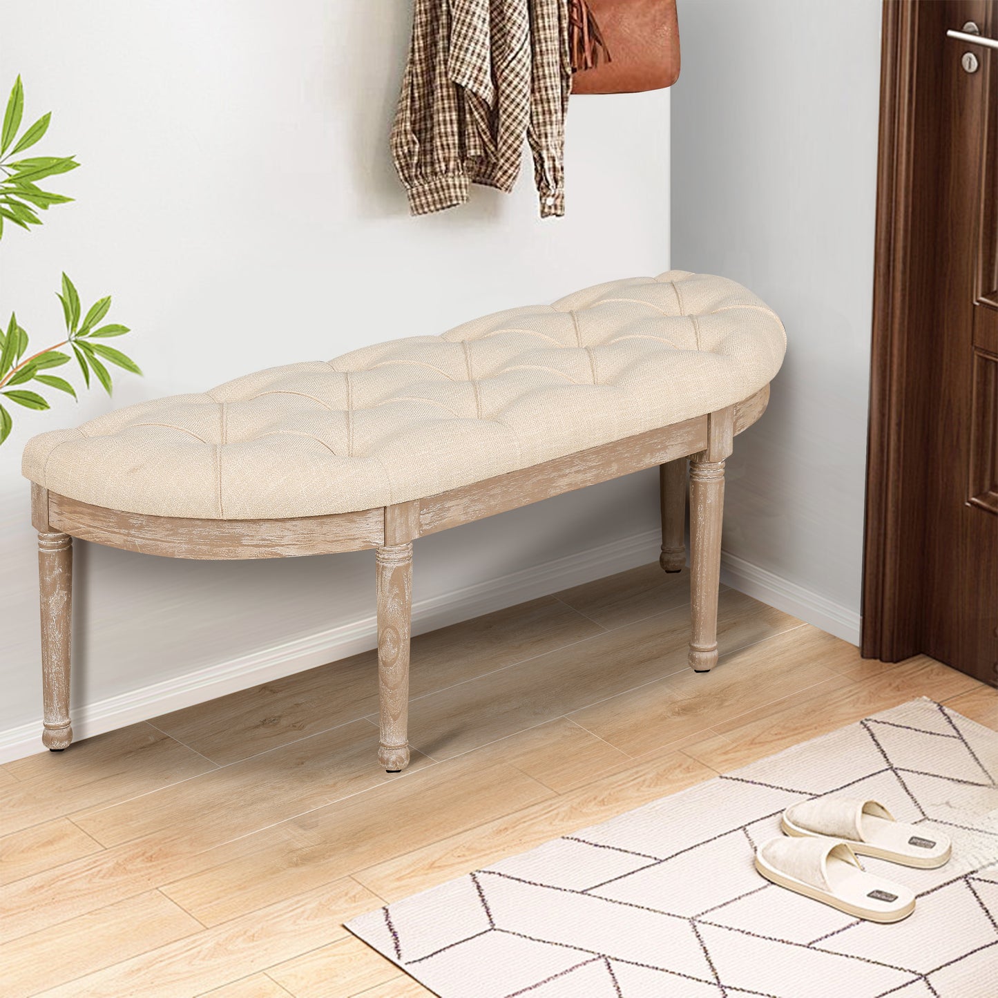 Stylish Halfmoon Entry Bench