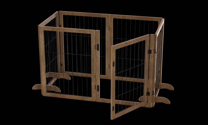 Flexible Dog Gate & Fence with Door - Stylish Indoor Barrier