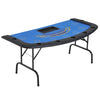 Foldable 7-Player Poker & Blackjack Table with Cup Holders – Blue Felt Fun!