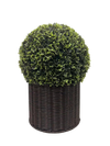 Charming Faux Ball Topiary in Woven Pot