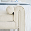 Chic Beige Linen Storage Stool