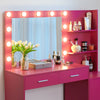 Glamorous Pink Vanity with Mirror & Lights