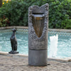 Elegant Gray Waterfall Fountain with Light