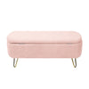 Chic Pink Storage Bench with Gold Legs