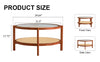 Chic Double-Layer Wood & Glass Coffee Table