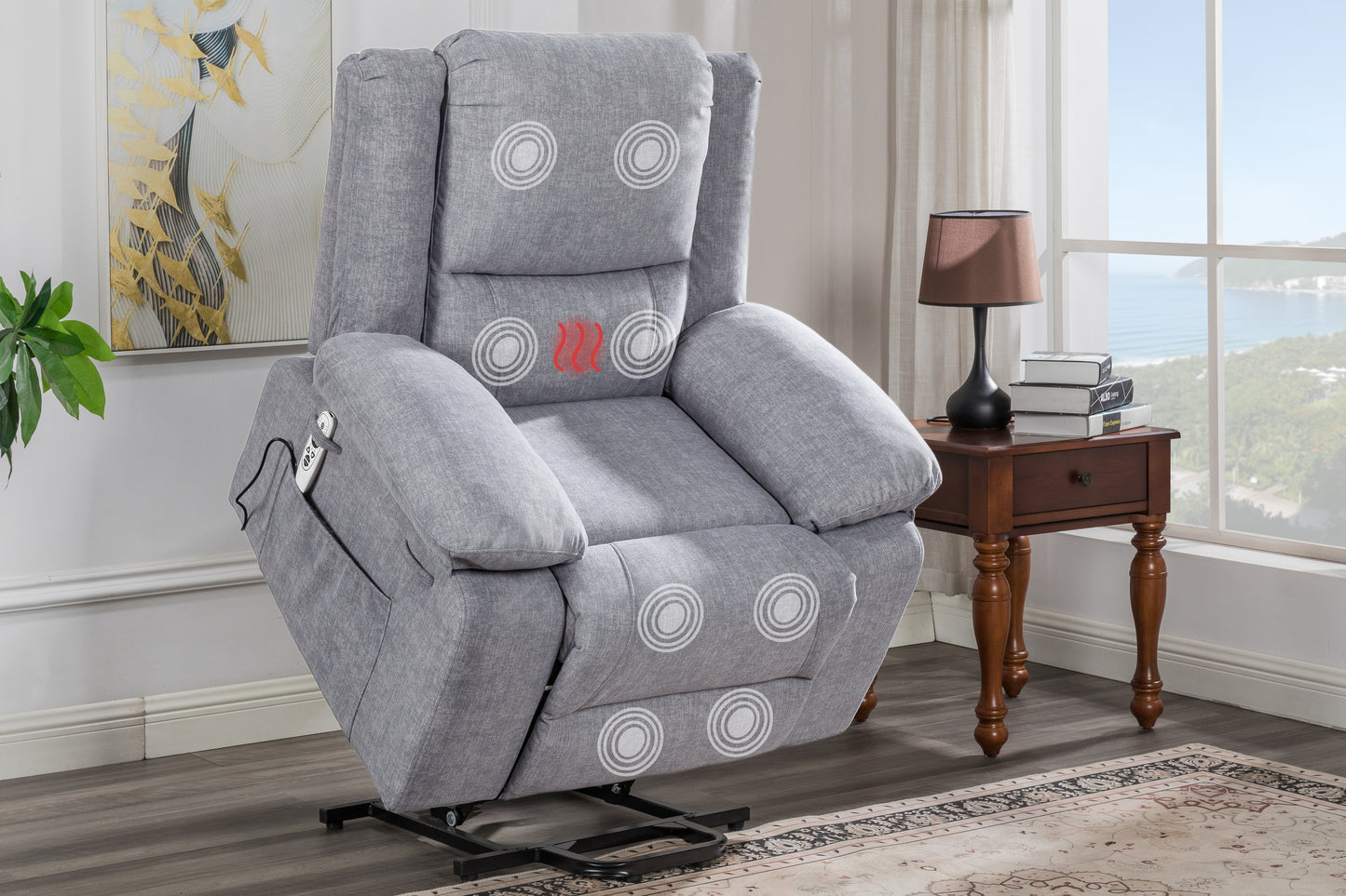 Cozy Lift Massage Recliner for Seniors with Heated Comfort and Remote Control