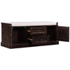 Cozy Storage Bench with Cushioned Top and Double Cabinetry