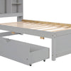 Cozy Grey Twin Bed with USB Charging & Storage Headboard