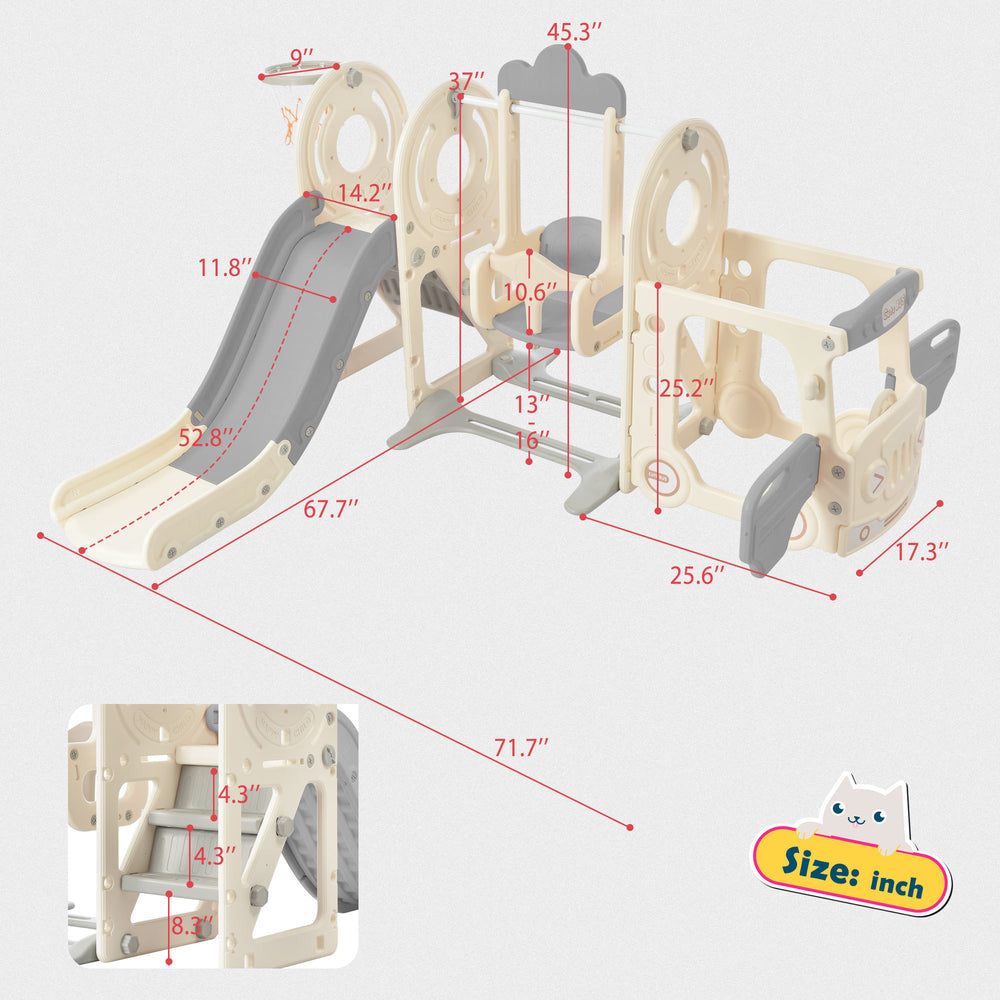 Bus Adventure Playset with Slide and Swing