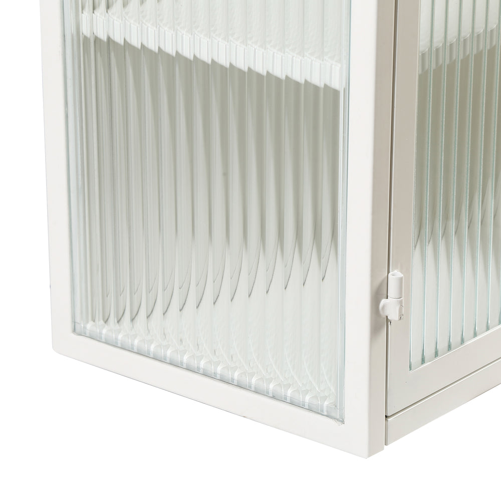 Sleek White Glass Cabinet - Stylish Storage for Every Space