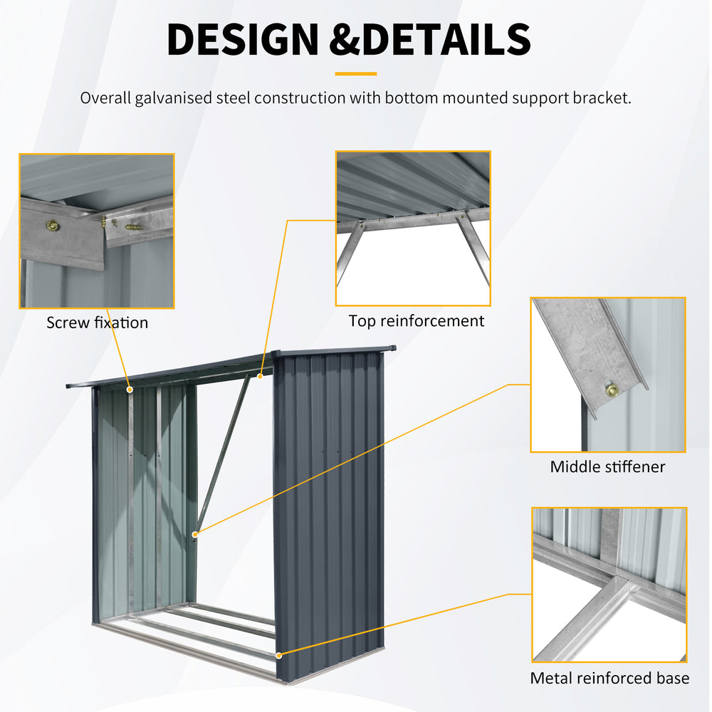 Stylish Outdoor Firewood Rack with Sloped Roof