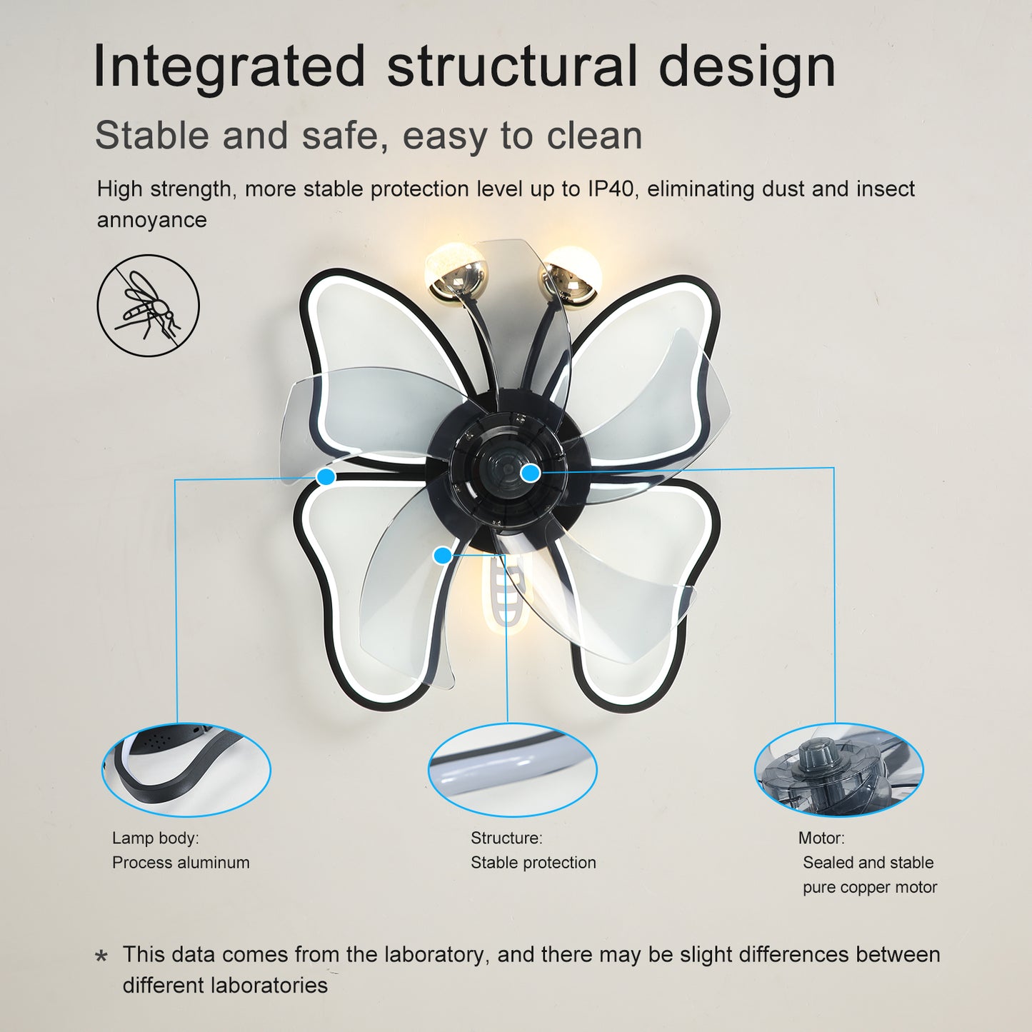 Butterfly Breeze: Stylish Lighted Ceiling Fan with Remote