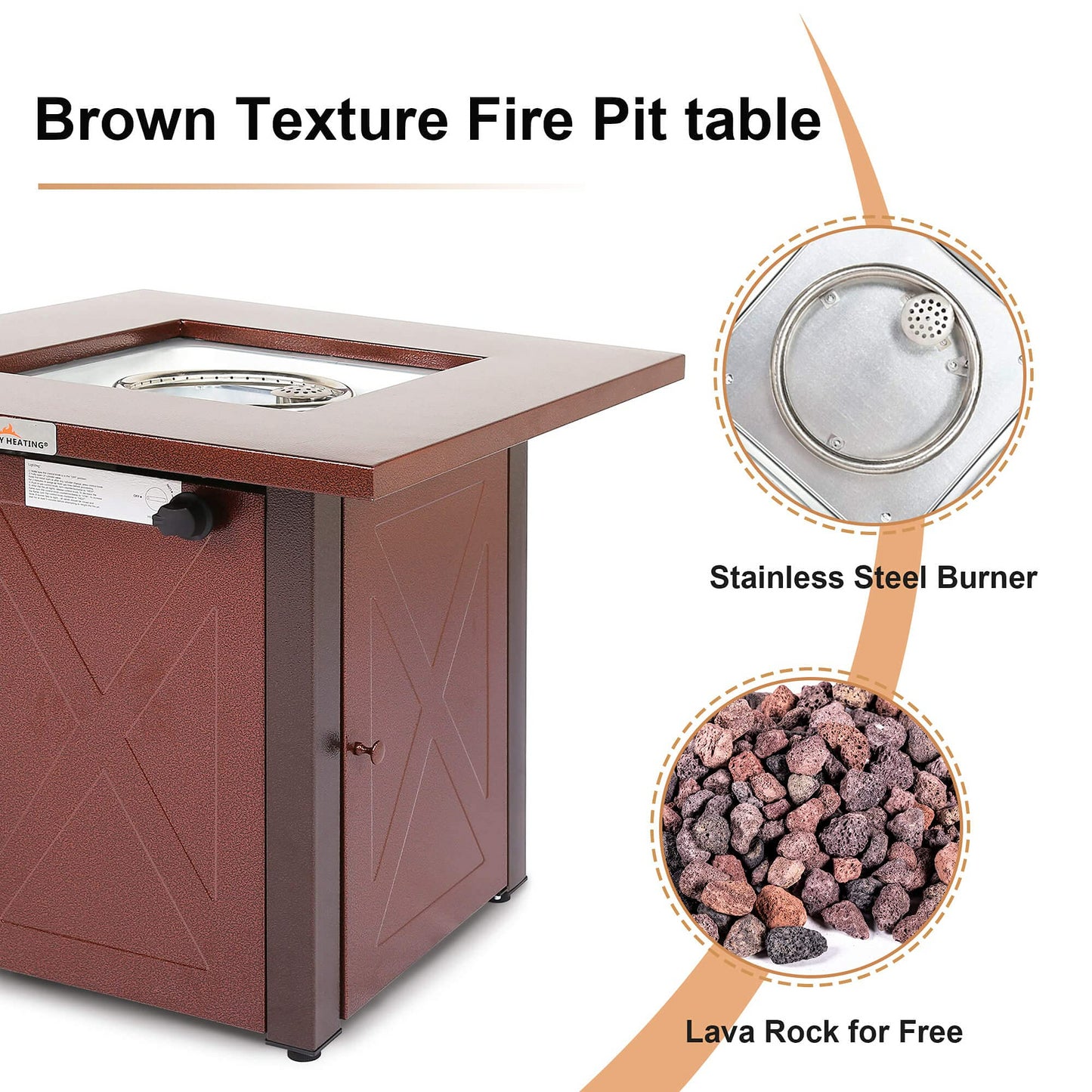 Cozy Square Propane Fire Pit Table