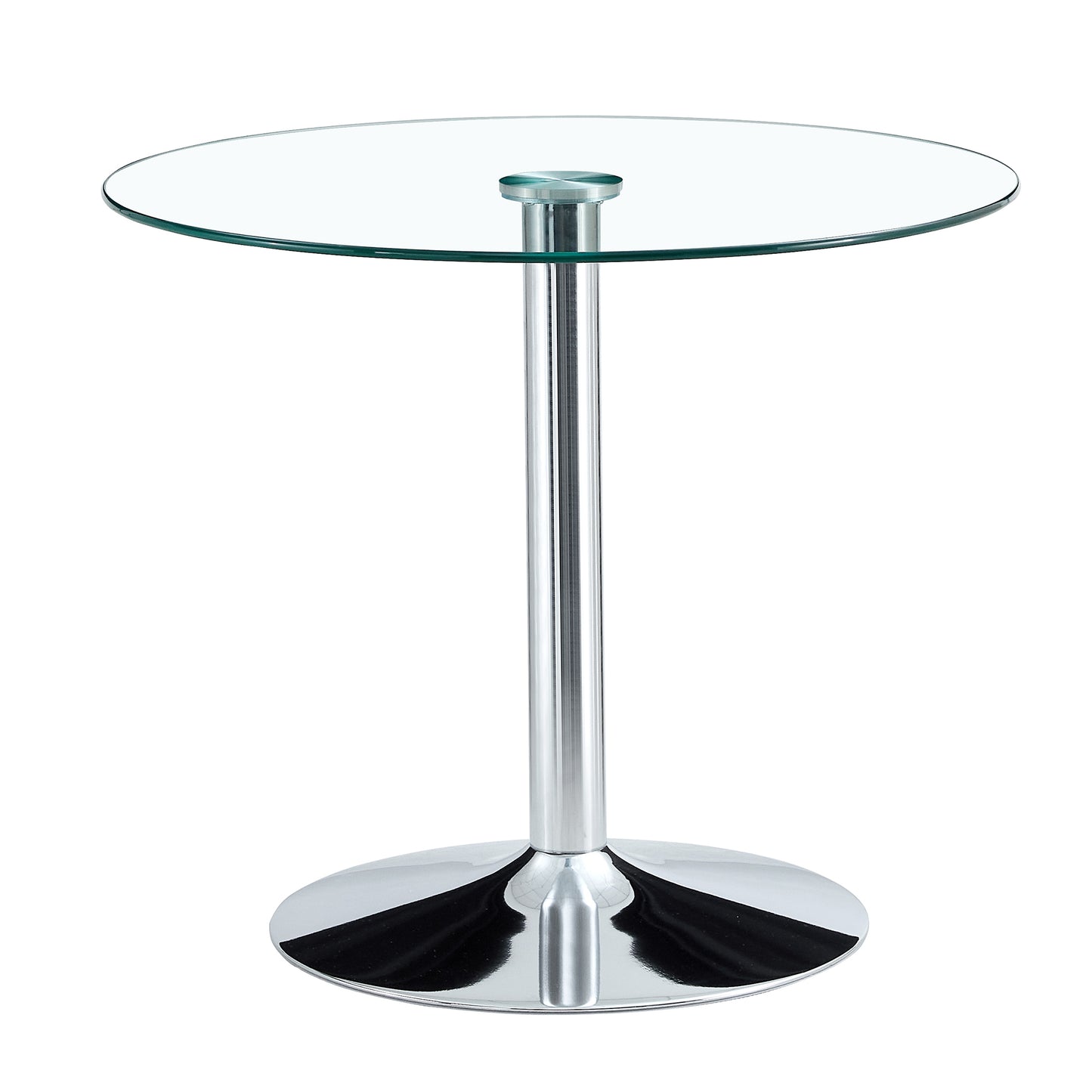 Sleek Silver Round Dining Table