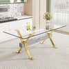 Chic Glass Dining Table with Gold Legs