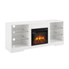 Modern Electric Fireplace TV Stand with LED Lights and USB Charging