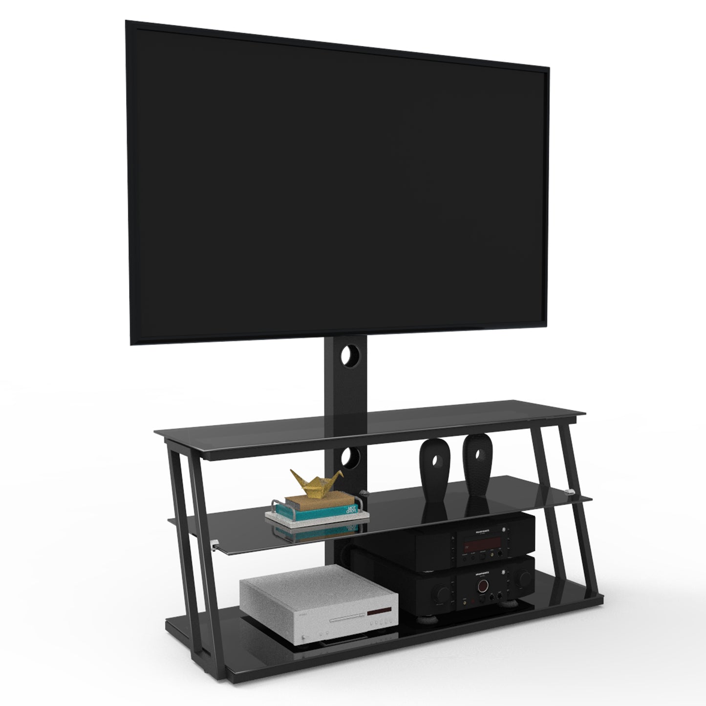 Sleek Adjustable Glass TV Stand