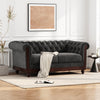 Chic Velvet Chesterfield Loveseat in Dark Gray