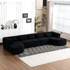 Chic Black Modular Sofa with Loungers and Plush Pillows